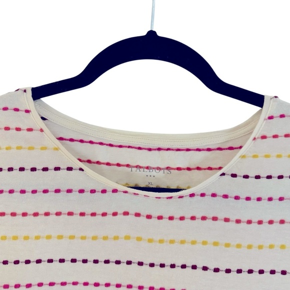 Talbots 100% cotton embroidered striped tunic top XL - Picture 8 of 11